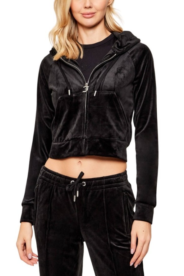 JUICY COUTURE Czarna bluza Madison Outline, Rozmiar S