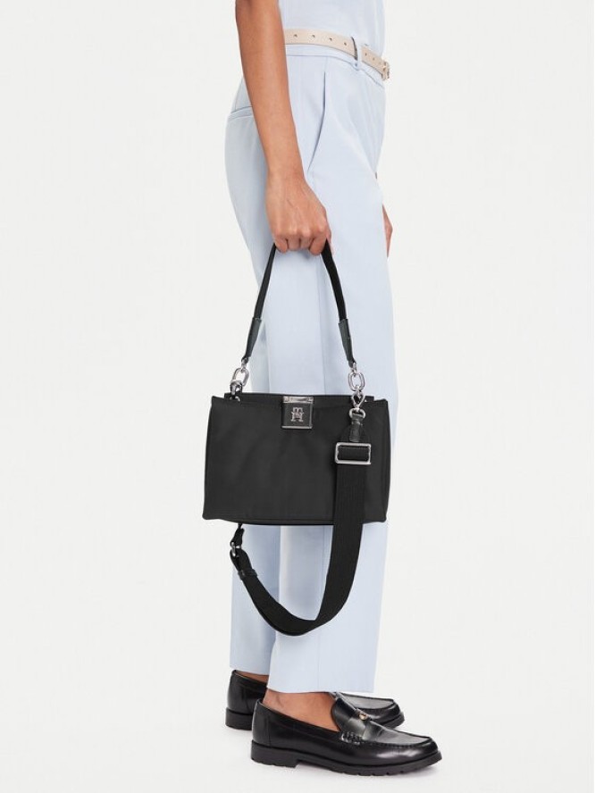 Tommy Hilfiger Torebka Th Her Med Satchel Nylon Sv AW0AW18200 Czarny