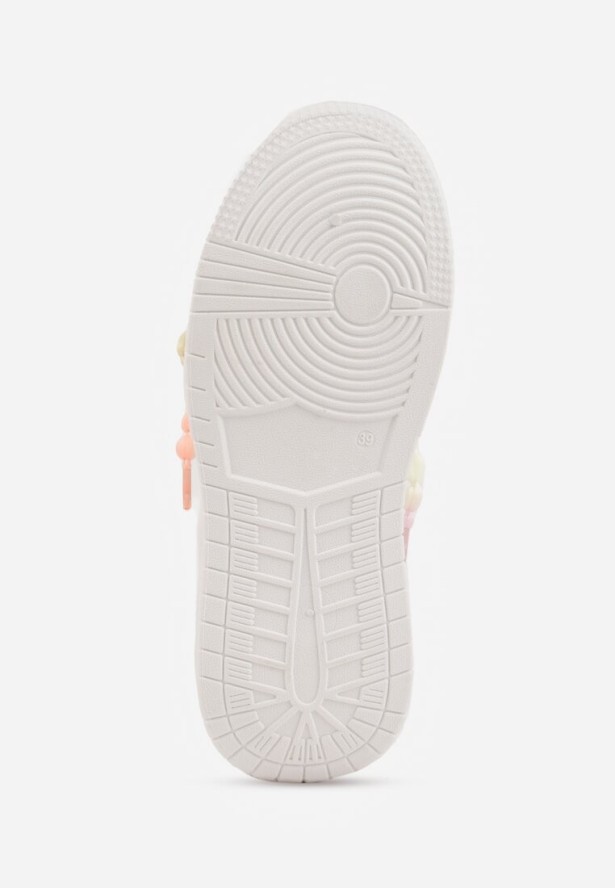 Białe Sneakersy na Platformie z Koralikami Amovanna