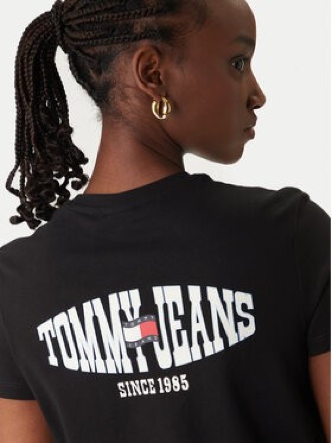 Tommy Jeans T-Shirt Wavy Flag DW0DW22274 Czarny Regular Fit