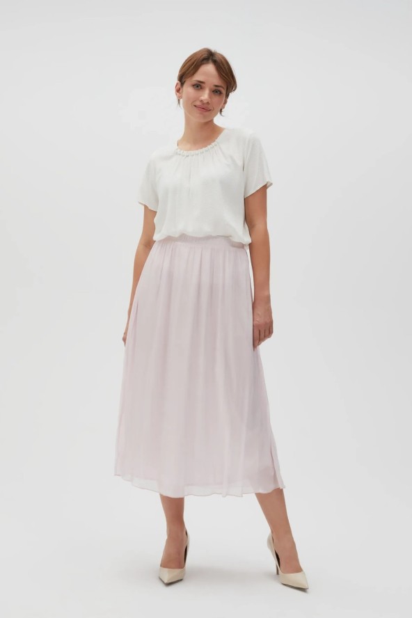 Spódnica midi jasnoróżowa