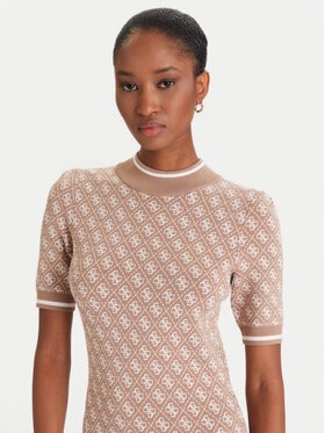 Guess Sukienka dzianinowa W3YK39 Z37K0 Beżowy Regular Fit