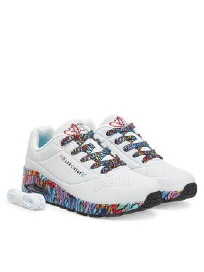 Skechers Sneakersy Skechers Uno - Ravaged Love 177918/WMLT Biały