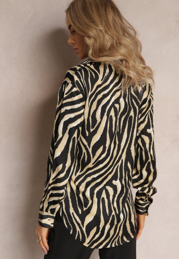 Jasnozielona Koszula z Animal Printem Deseris