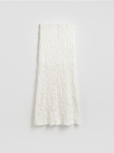 Strukturalana spódnica maxi - biały