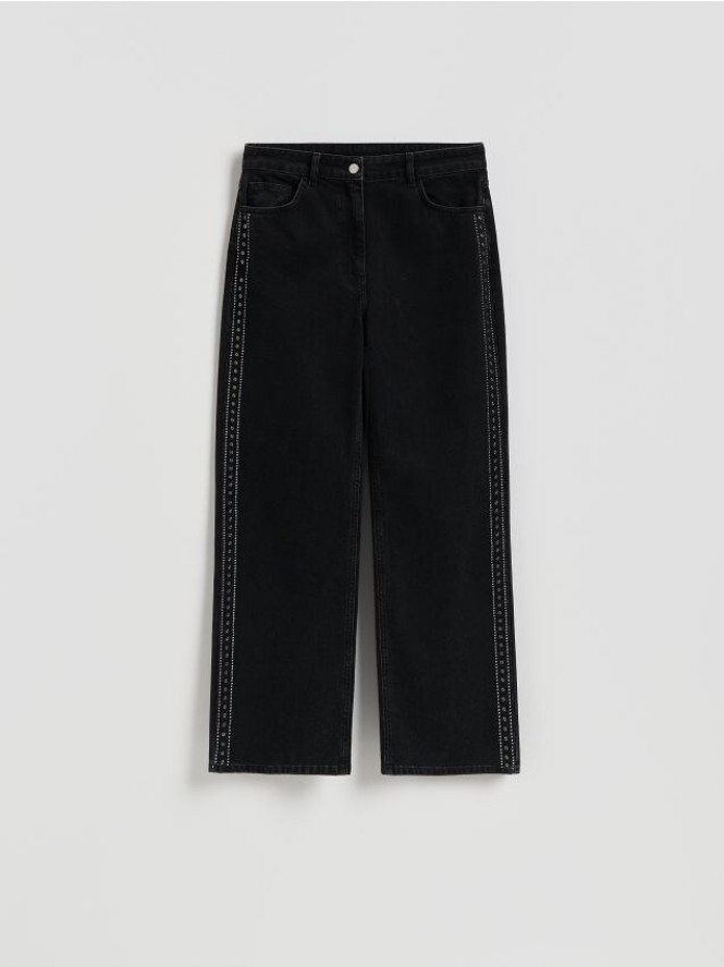 Jeansy z lampasem - czarny