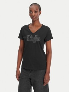 Liu Jo Sport T-Shirt TA6057 JS923 Czarny Regular Fit