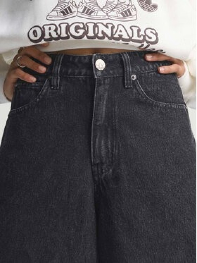adidas Szorty jeansowe Firebird Jorts KD2916 Czarny Oversize