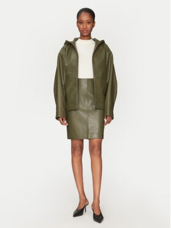 2NDDAY Kurtka skórzana 2251512606 190515 Zielony Regular Fit