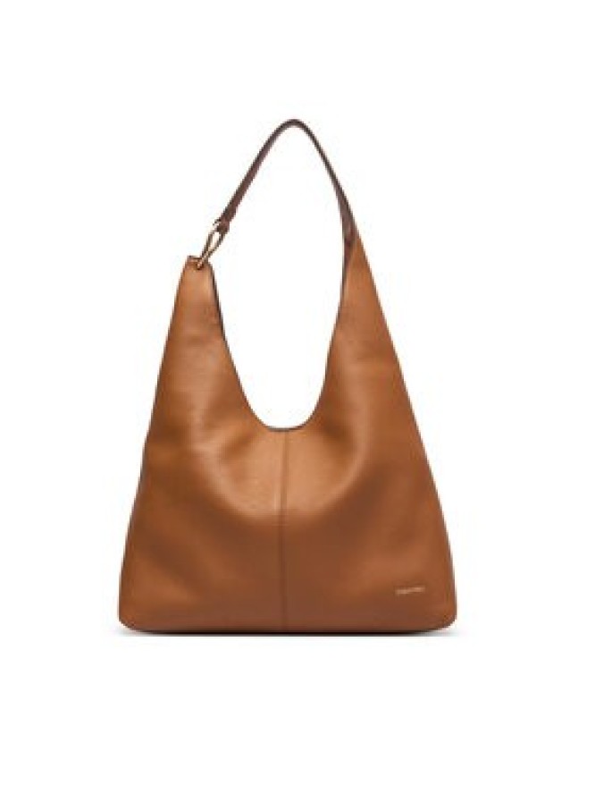 Calvin Klein Torebka Slouchy Leather Md Shoulder Bag LV04F3543G Brązowy jasny
