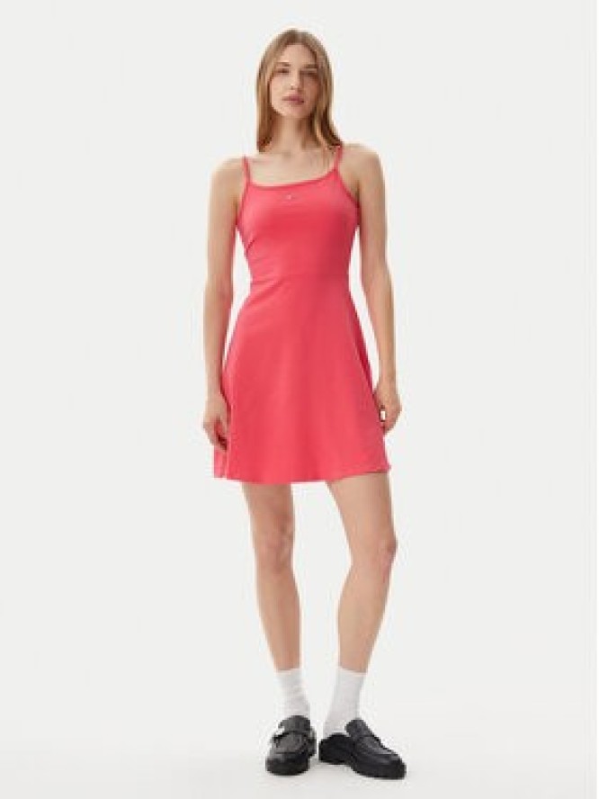 Tommy Jeans Sukienka letnia Essential DW0DW21354 Różowy Slim Fit