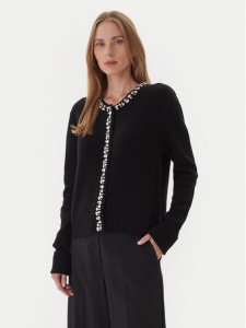 KAOS Sweter RI1KT018 0001 Czarny Regular Fit