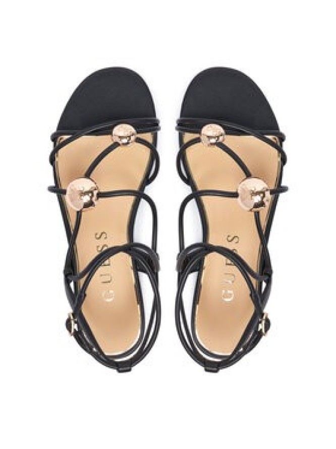Guess Sandały FLTTAB ELE03 Czarny