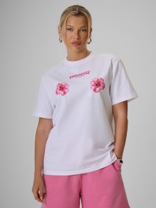 T-shirt loose z nadrukiem damski 4F 4FRSS26TTSHF3882