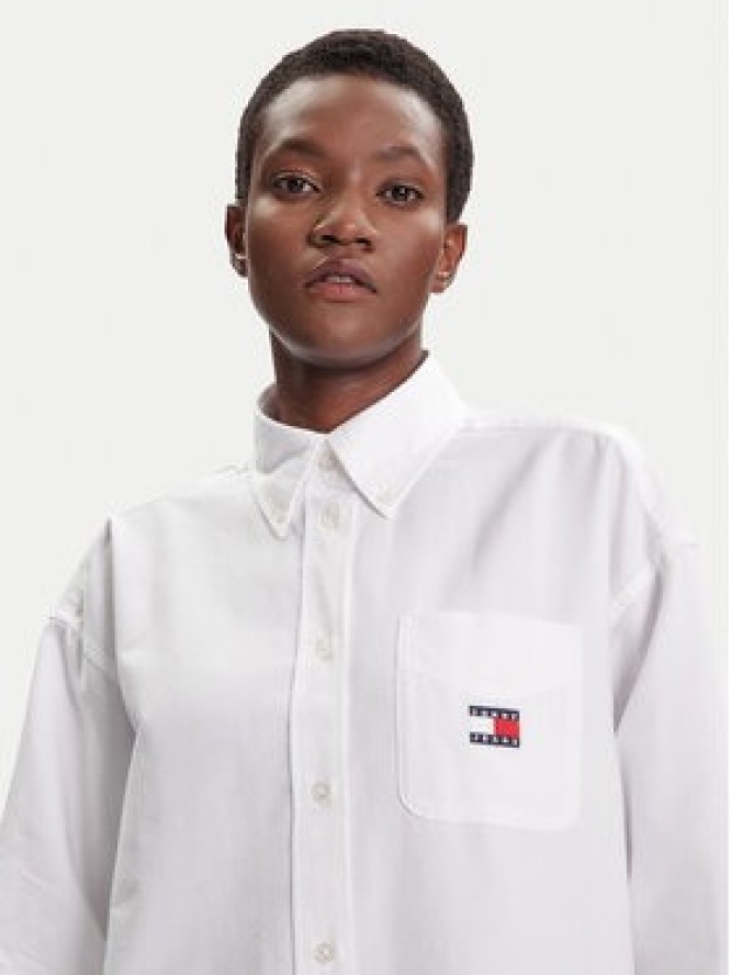 Tommy Jeans Koszula Badge DW0DW20988 Biały Oversize