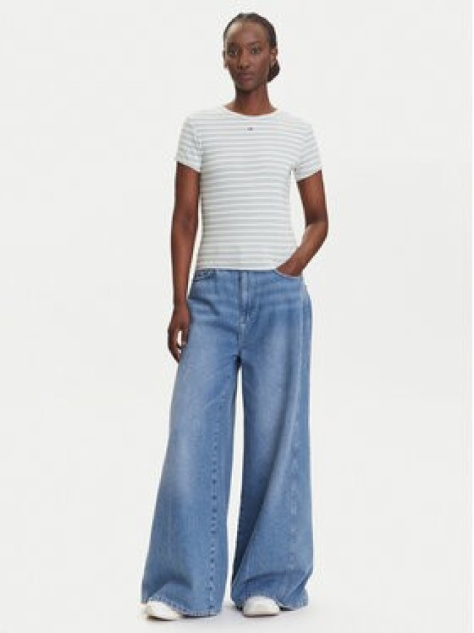 Tommy Jeans T-Shirt Essential DW0DW17383 Zielony Slim Fit