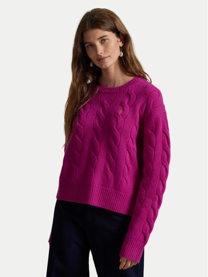 Polo Ralph Lauren Sweter 211A91216001 Różowy Straight Fit
