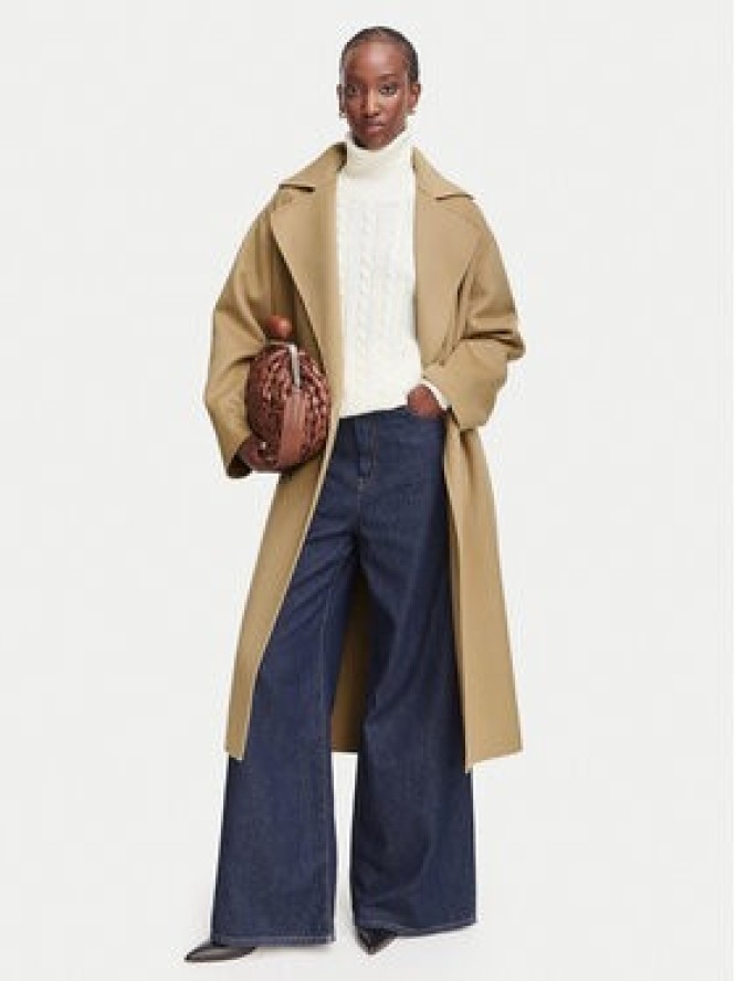 Weekend Max Mara Płaszcz wełniany Operoso 2625016011 Brązowy jasny Regular Fit