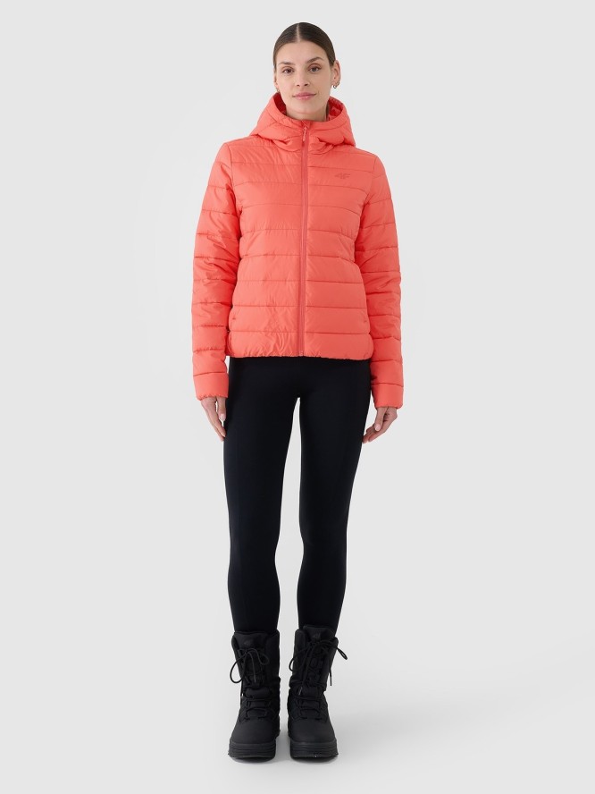 4F Kurtka puchowa z wypełnieniem z recyklingu damska - czerwona XS