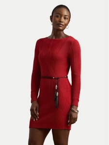 LAUREN RALPH LAUREN Sukienka dzianinowa 200971346001 Czerwony Slim Fit