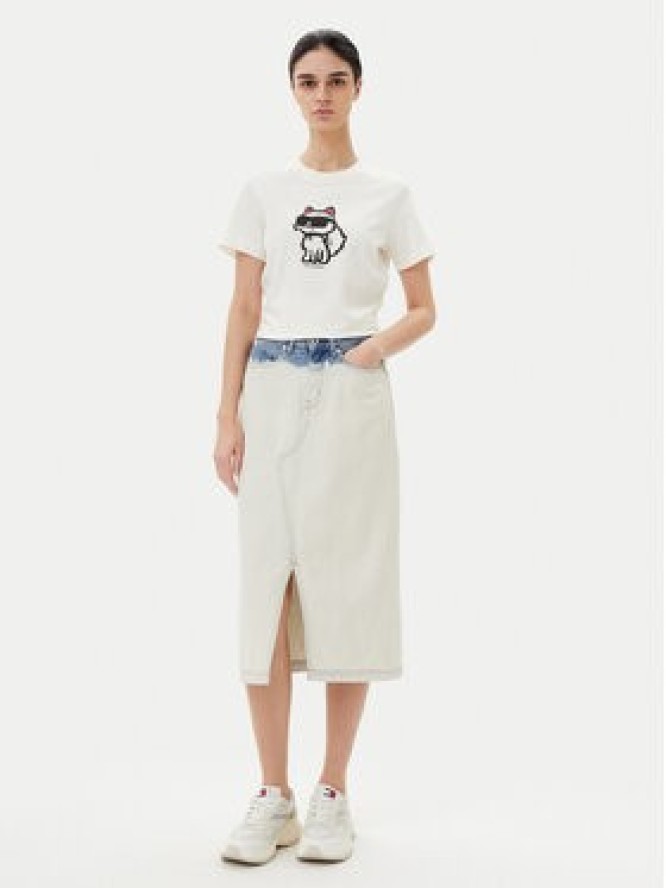 Karl Lagerfeld Jeans Spódnica jeansowa A2W12014 Écru Regular Fit