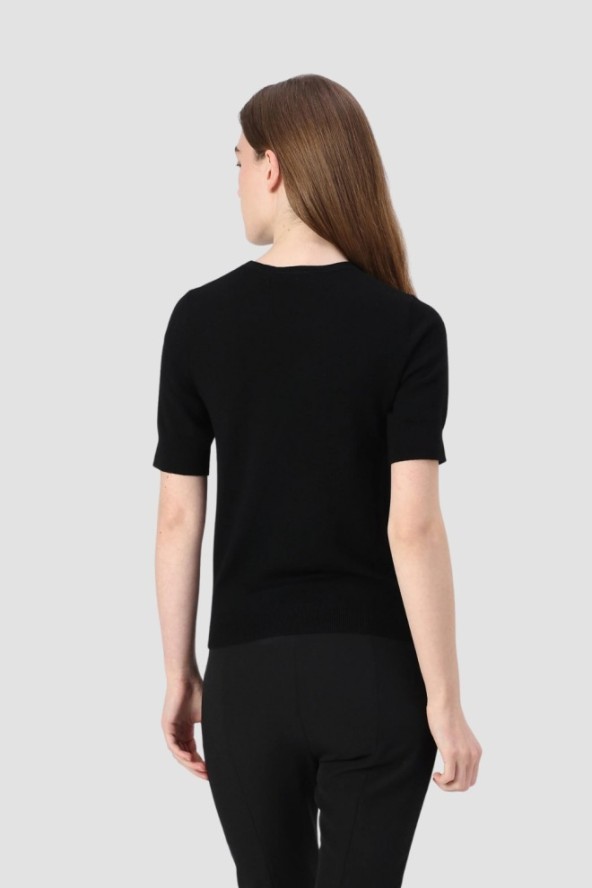 KARL LAGERFELD Czarny sweter damski Hearts Knit Top, Rozmiar S