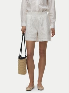 Vero Moda Szorty materiałowe Eliza 10346709 Biały Regular Fit