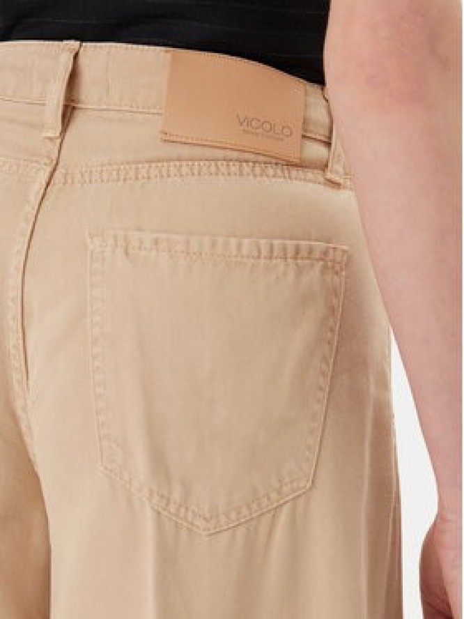 ViCOLO Jeansy DD5043 Beżowy Wide Leg