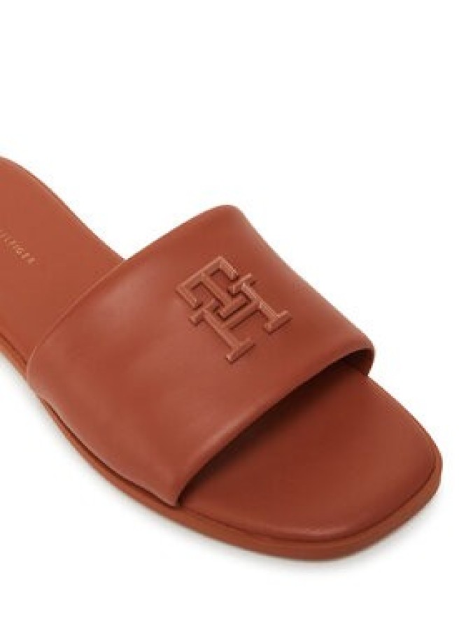 Tommy Hilfiger Klapki Th Logo Hardware Leather Mule FW0FW08806 Brązowy