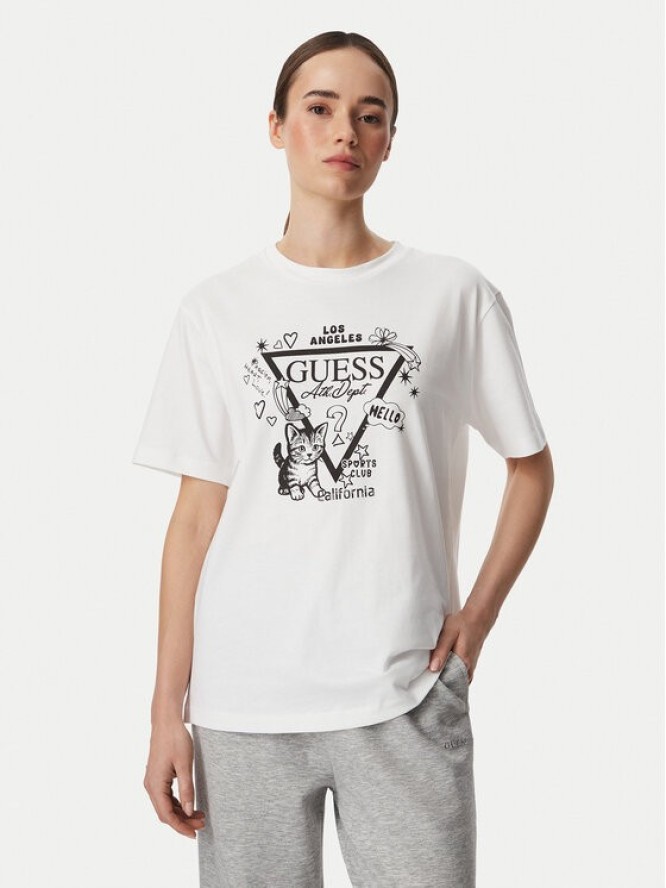 Guess T-Shirt V6YI13 K4301 Biały Regular Fit