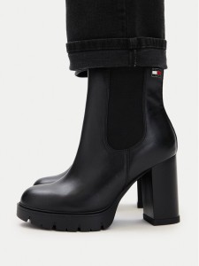 Tommy Jeans Botki Tjw Chelsea High Heel Boots EN0EN03112 Czarny