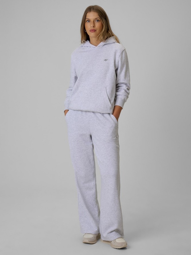 4F Bluza dresowa relaxed z kapturem damska - szara S