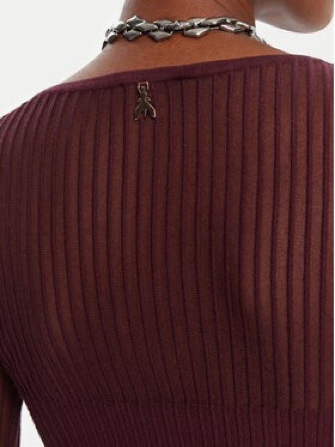 Patrizia Pepe Sweter 8K0305/K143-M536 Bordowy Regular Fit