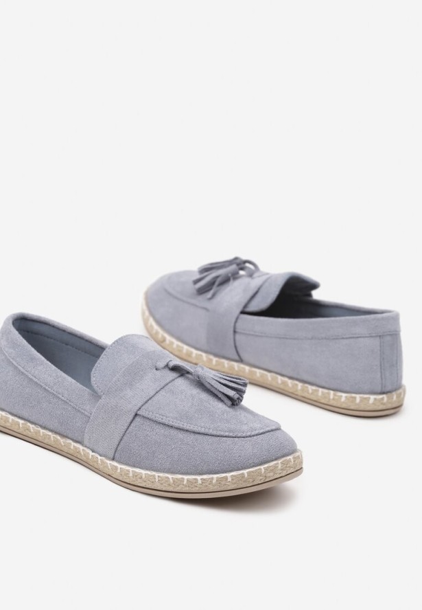 Jasnoniebieskie Espadryle przed Kostkę z Ozdobnymi Chwostami Marilsa