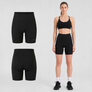 KOLARKI DAMSKIE 4F LEGGINSY KRÓTKIE SPODENKI NA LATO F031 KRÓTKIE KOLOR CZARNY