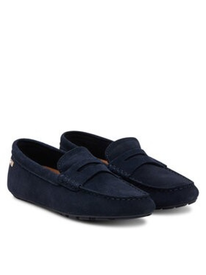Tommy Hilfiger Mokasyny Flag Soft Suede Driver Loafer FW0FW08558 Granatowy