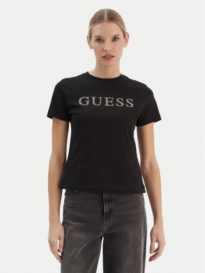 Guess T-Shirt V6RI20 J1314 Czarny Regular Fit