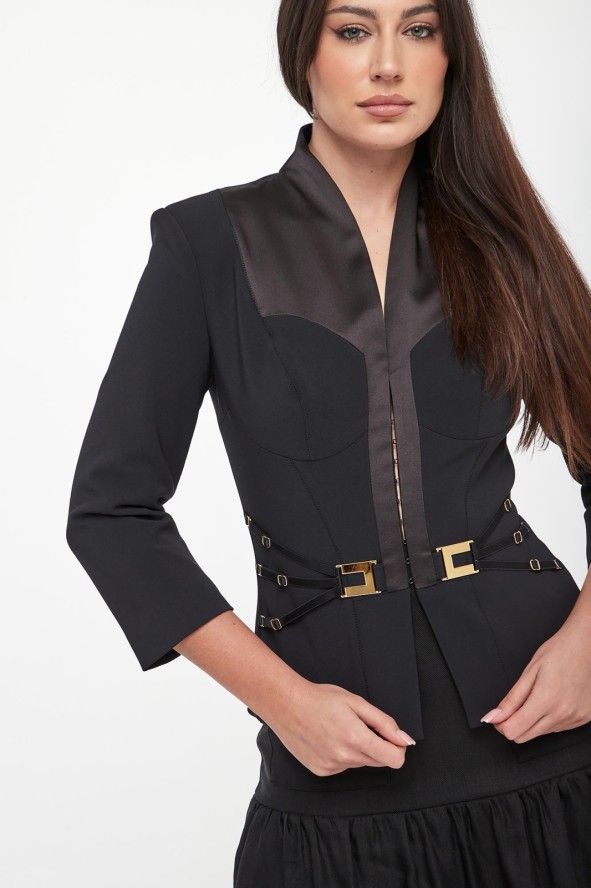 Żakiet z logowanym paskiem ELISABETTA FRANCHI