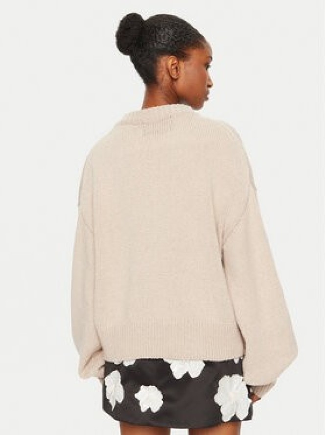 ROTATE Sweter 1133772313 Beżowy Regular Fit