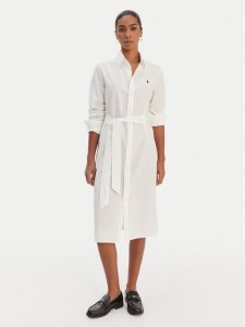 Polo Ralph Lauren Sukienka koszulowa 211B18781001 Biały Regular Fit