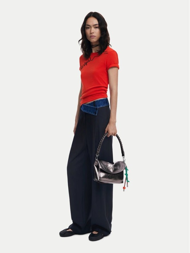 Desigual Torebka Half Logo Trokel 25WAXPAQ Brązowy