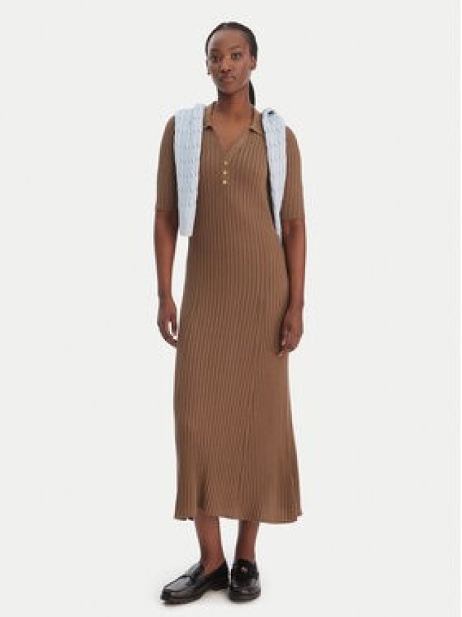 Tommy Hilfiger Sukienka dzianinowa WW0WW48447 Brązowy Slim Fit