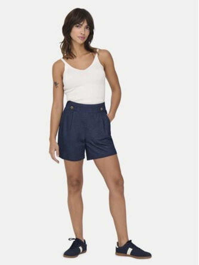 JDY Szorty materiałowe Birdie Geggo 15320995 Granatowy Regular Fit