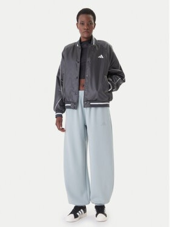 adidas Kurtka bomber Stadium JZ6919 Szary Loose Fit