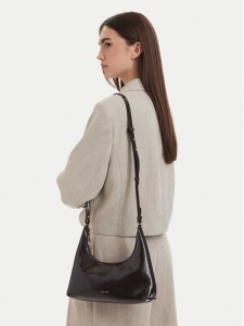 Calvin Klein Torebka Foil Logo Glossy Conv Shoulder B LV04F3737G Brązowy