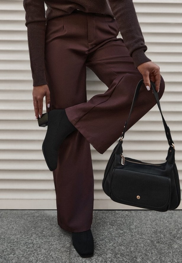 Czarne Botki z Elastyczną Cholewką za Kostkę na Geometrycznym Słupku Amori