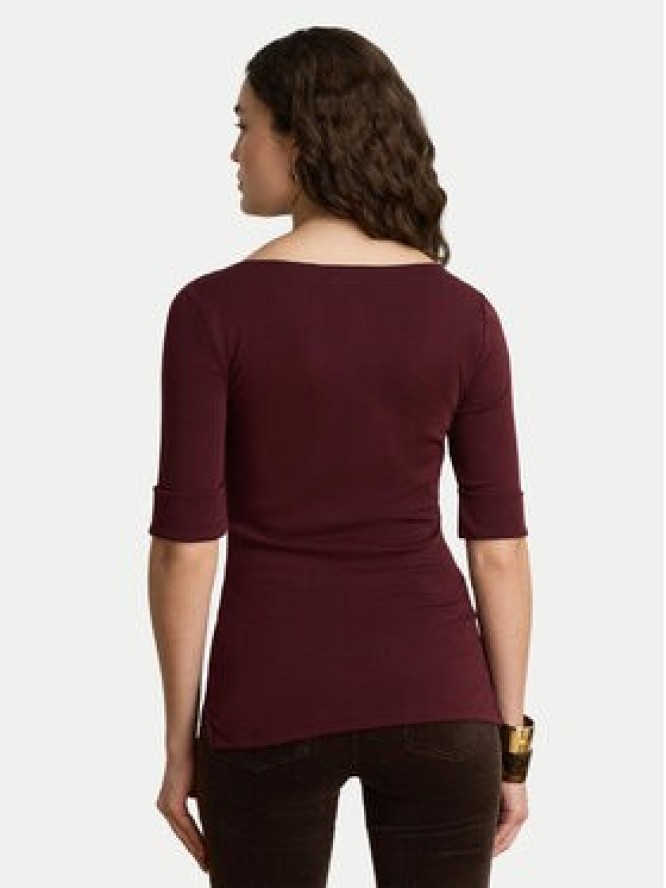 LAUREN RALPH LAUREN Bluzka 200654963196 Bordowy Slim Fit