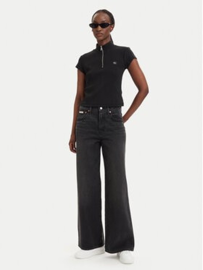 Calvin Klein Jeans Jeansy LV047E700G Czarny Wide Leg