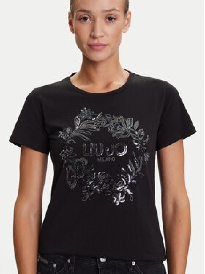 Liu Jo Sport T-Shirt TF5162 JS923 Czarny Regular Fit