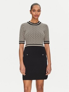 Morgan Sukienka dzianinowa 251-RMESTEM Beżowy Slim Fit